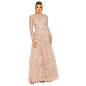 MAC DUGGAL Formal Long Gown Dress Style 11782 Size 12 Dusty Rose